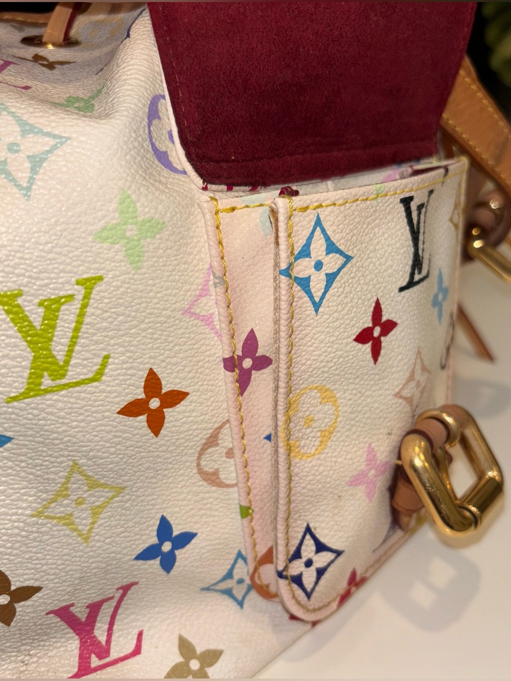 Louis Vuitton x Takashi Murakami White Multicolore Canvas Petit Noé - Picture 13 of 16
